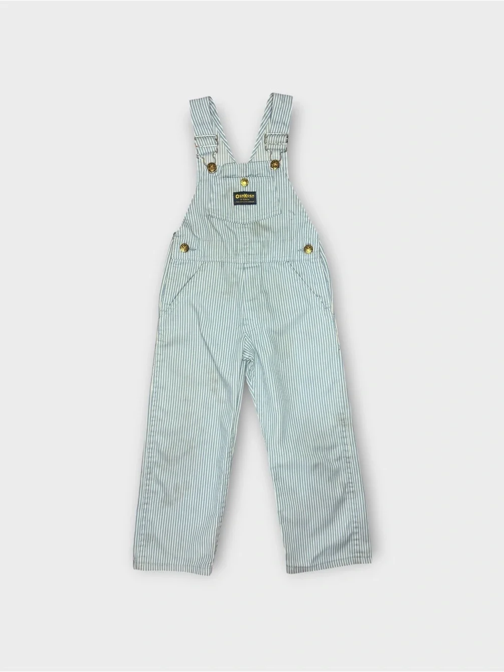 OshKosh B’gosh Light Blue Denim Pinstripe Overalls